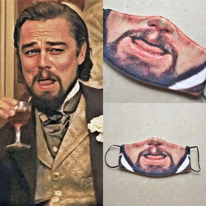 Leo DiCaprio Laughing (Django) Face Mask